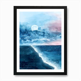 Ocean Watercolor Painting Art Print