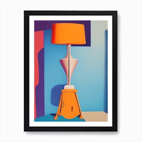 Abstract Art Deco Orange Lamp Art Print
