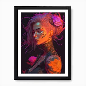 Tattooed Girl 1 Art Print