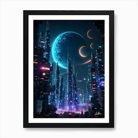 Incredible space city Art Print