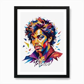 Prince 01 Portrait Music Icon WPAP Pop Art Style Art Print