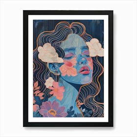 Girl In The Rain Art Print