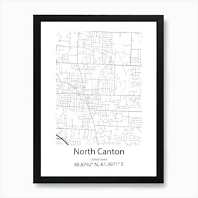 North Canton,United States Minimalist Map Art Print