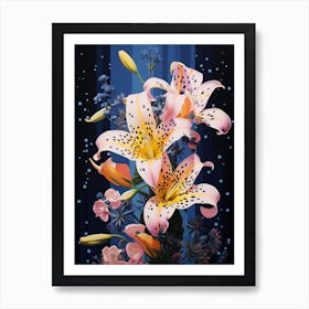 Surreal Florals Freesia 3 Flower Painting Art Print