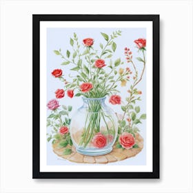 Roses In A Vase 4 Art Print