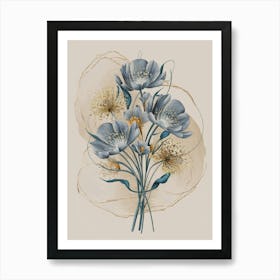 Blue Flowers 6 Art Print