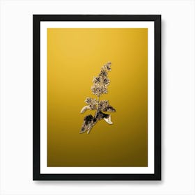Gold Botanical Lady Josika's Lilac Flower on Mango Yellow n.0474 Art Print