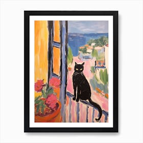 Painting Of A Cat In Nice France 4 Art Print