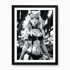 In the sexy world of hentai and anime, she's a blonde cosplay vision of captivating beauty, sensuality, and cuteness. Art Print