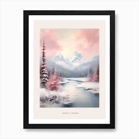 Dreamy Winter Painting Poster Banff Canada 1 Art Print