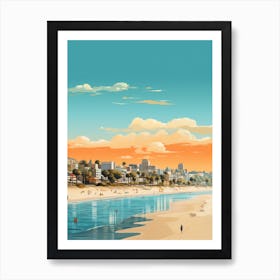 Abstract Illustration Of St Kilda Beach Australia Orange Hues 4 Art Print