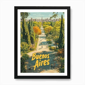 Aihrgdesign A Mid Century Modern Travel Poster For Buenos Aires 2 Art Print