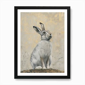 Arctic Hare Precisionist Illustration 1 Art Print