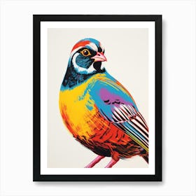 Andy Warhol Style Bird Partridge 3 Art Print