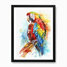 Macaw Colourful Watercolour 2 Art Print
