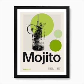 Mid Century Mojito Cocktail Póster