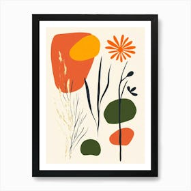 Flowers And Grasses Art Print