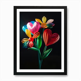 Bright Inflatable Flowers Bleeding Heart 3 Art Print