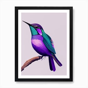 Violet Crowned Hummingbird Bold Graphic Art Print