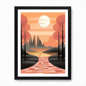 Landscape Geometric Abstract Illustration 8 Art Print