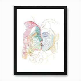 Simplicity Lines Woman Abstract Portraits 10 Art Print