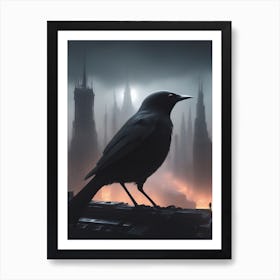 Black Crow In The City Art Print