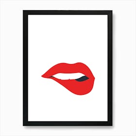 Red Lips Vector Illustration Art Print