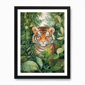 Tiger In The Jungle Watercolour 3 Art Print