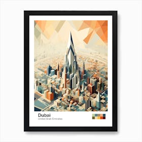 Dubai, United Arab Emirates, Geometric Illustration 3 Poster Art Print