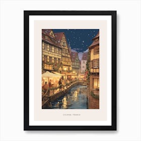 Vintage Winter Poster Colmar France 1 Art Print