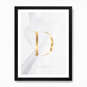 Letter D Gold Art Print