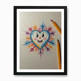 Snowflake Heart 4 Art Print