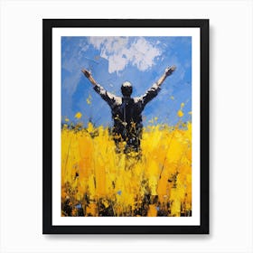 Man In A Yellow Field Art Print