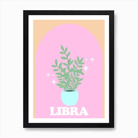 Botanical Star Sign Libra Art Print