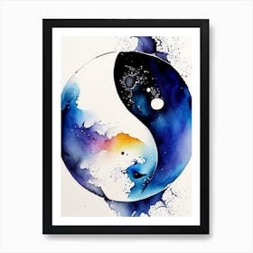 Close Up 2 Ying And Yang Watercolour Art Print