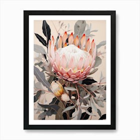 Flower Illustration Protea 7 Art Print