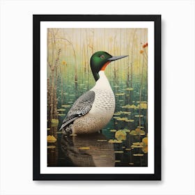 Ohara Koson Inspired Bird Painting Loon 4 Art Print