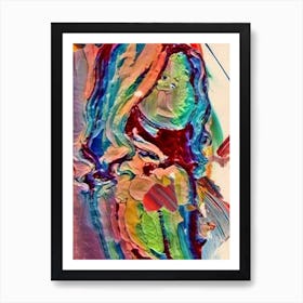 Abstract Girl With A Guitar Art Print