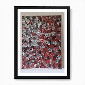 Abstract Red And White Painting Art Print