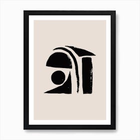 Slate & Ivory, Abstract Shape Play Art Print