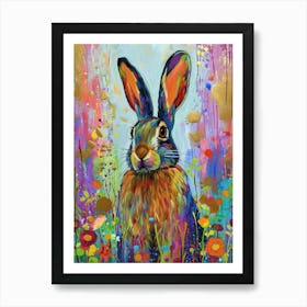 Harlequin Rabbit Painting 2 Art Print