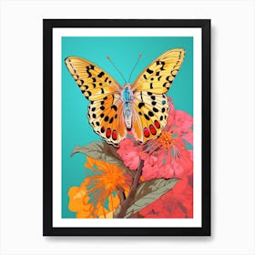 Pop Art Silver Washed Fritillary Butterfly Art Print