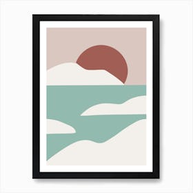 Minimal Snow River Art Print