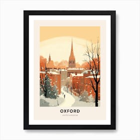 Vintage Winter Travel Poster Oxford United Kingdom 3 Art Print