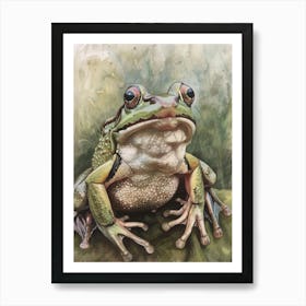 Frog Pastel Watercolour 4 Art Print