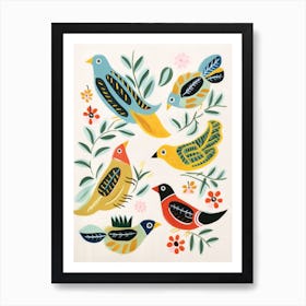 Folk Style Bird Painting 1 Art Print