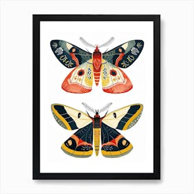 Colourful Insect Illustration Moth 51 Art Print