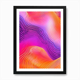 Colorful Wavy Lines Art Print