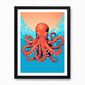 Mimic Octopus Retro Pop Art 1 Art Print