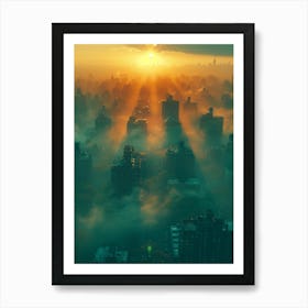 Sunrise Over New York City Affiche